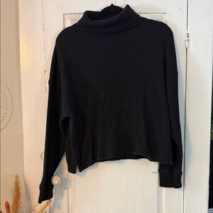 Abercrombie & Fitch Waffle Knit Black Mock Neck Sweater